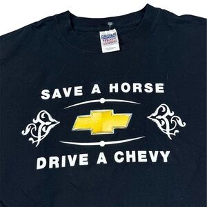 Vintage 90s Save A Horse Drive A Chevy T-Shirt Chevrolet Car Promo Men’s Size L